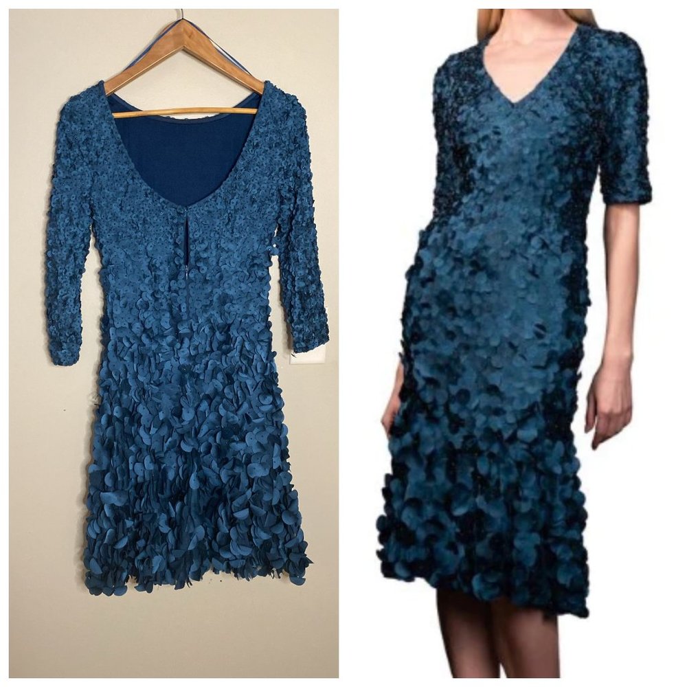 Theia Short Sleeve Cocktail Dress - Picture 1 of 9